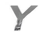 Znak písmeno "Y" samolepící 3D PLASTIC chromovaný