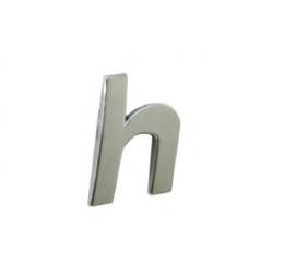 Znak písmeno malé "h" samolepící 3D PLASTIC chromovaný