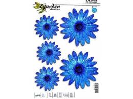 Modré květy samolepka