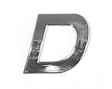 Znak písmeno "D" samolepící 3D PLASTIC chromovaný
