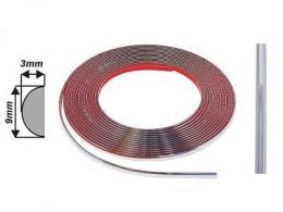 Lišta samolepící gumová chromovamá šíře   9 mm , délka 8 metrů